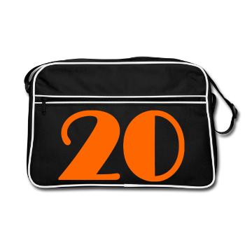 20. 20 ANS. 20e ANNIVERSAIRE. ANNIVERSAIRE 20 ANS. - Sac Retro - noir/blanc - Devant