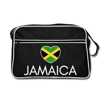 Cœur avec drapeau jamaïcain, fierté jamaïcaine - Sac Retro - noir/blanc - Devant