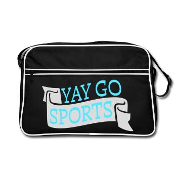 Youpi Go Sports Sarcastique Humour Anti Sports - Sac Retro - noir/blanc - Devant