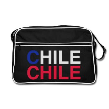 Drapeau du Chili - Sac Retro - noir/blanc - Devant