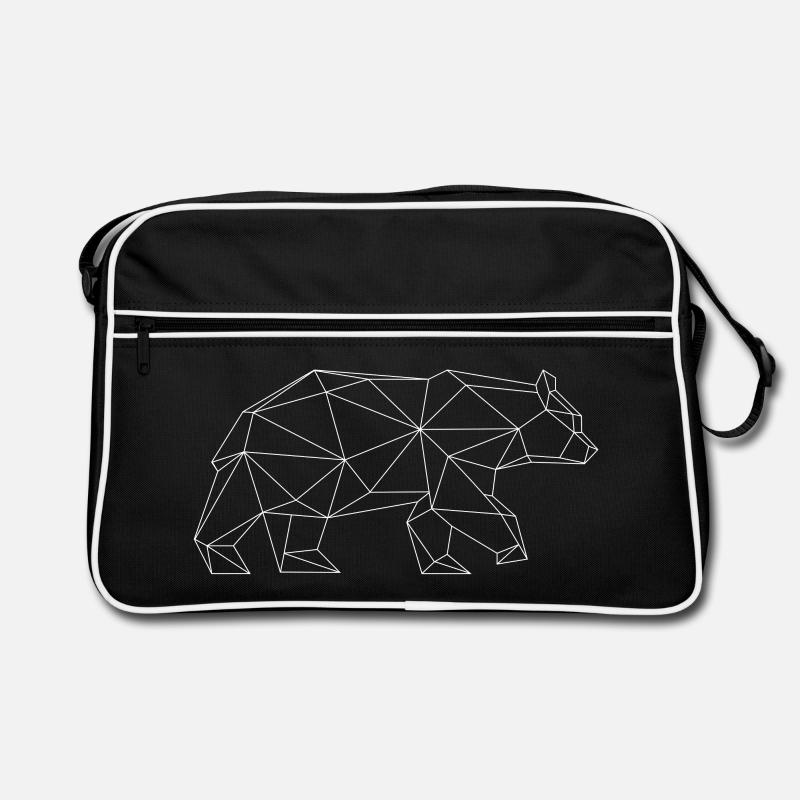 Ours grizzly design de l’ours (blanc) - Sac Retro - noir/blanc