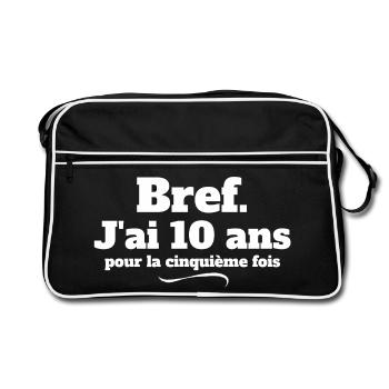 anniversaire 50 ans, 50 ans, j'ai 50 ans - Sac Retro - noir/blanc - Devant
