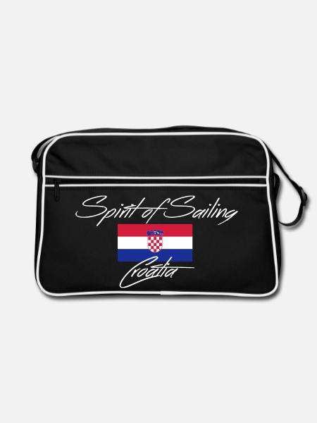 Spirit of Sailing Croatia - Retro Tasche - Schwarz/Weiß