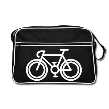 Bicycle Road Bike Gravel SInglespeed Track Bike Logo - Retro Bag - black/white - Front
