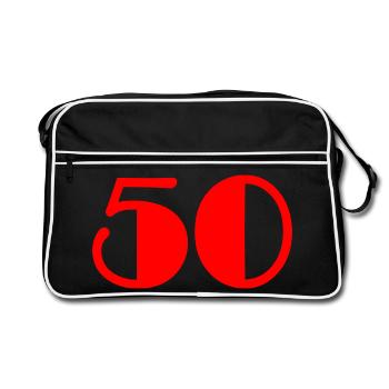50. 50 YEARS. 50th ANNIVERSARY. 50 YEARS ANNIVERSARY. - Retro Bag - black/white - Front