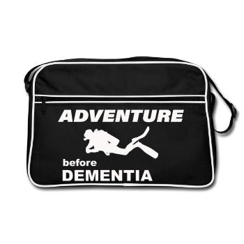DIVING ADVENTURE - Retro Tasche - Schwarz/Weiß - Vorne