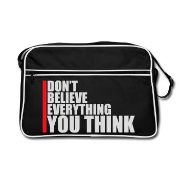 Ne croyez pas tout ce que vous pensez en disant la sagesse - Sac Retro - noir/blanc - Devant