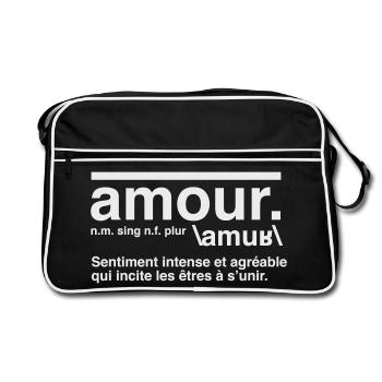Amour Définition Style Dictionnaire  - Sac Retro - noir/blanc - Devant