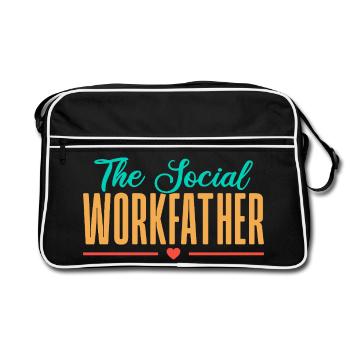 Social Worker Quota Social Workfather Social Work - Retro Bag - black/white - Front