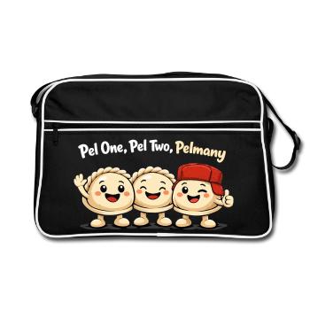 Pel One, Pel Two, Pelmany – Pelmeni Friends - Retro Bag - black/white - Front