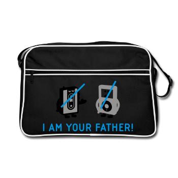 darth vader vs pod - Retro Bag - black/white - Front