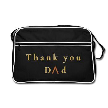 Merci papa - Sac Retro - noir/blanc - Devant