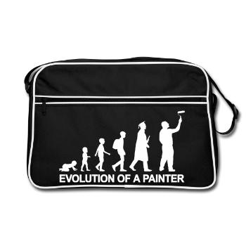 Development from child to painter - Retro Bag - black/white - Front