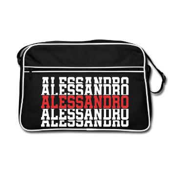 T-shirt Alessandro t-shirt cadeau texte empilé - Sac Retro - noir/blanc - Devant