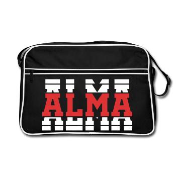t-shirt Alma t-shirt gift idea stacked text - Retro Bag - black/white - Front