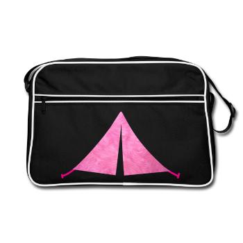 Tent Fell Camping Flausching Camper Outdoor Pink - Retro Bag - black/white - Front
