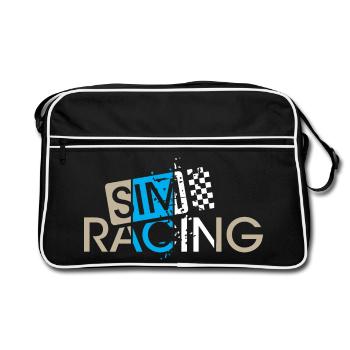 Sim Racing Gaming Drapeau à damier Pilote de voiture Gamer - Sac Retro - noir/blanc - Devant