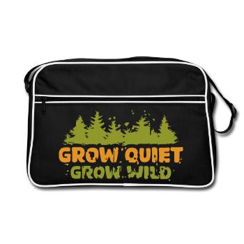 grow quiet grow wild - forest and nature - Retro Bag - black/white - Front