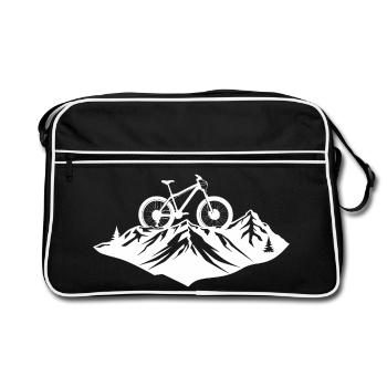 Croquis d’amateur de vélo de montagne - Sac Retro - noir/blanc - Devant