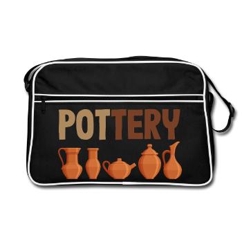 Ceramic Lovers Stylish Pottery Art - Retro Bag - black/white - Front