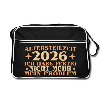 Partial retirement 2026 work colleague early retirement - Retro Bag - black/white - Front