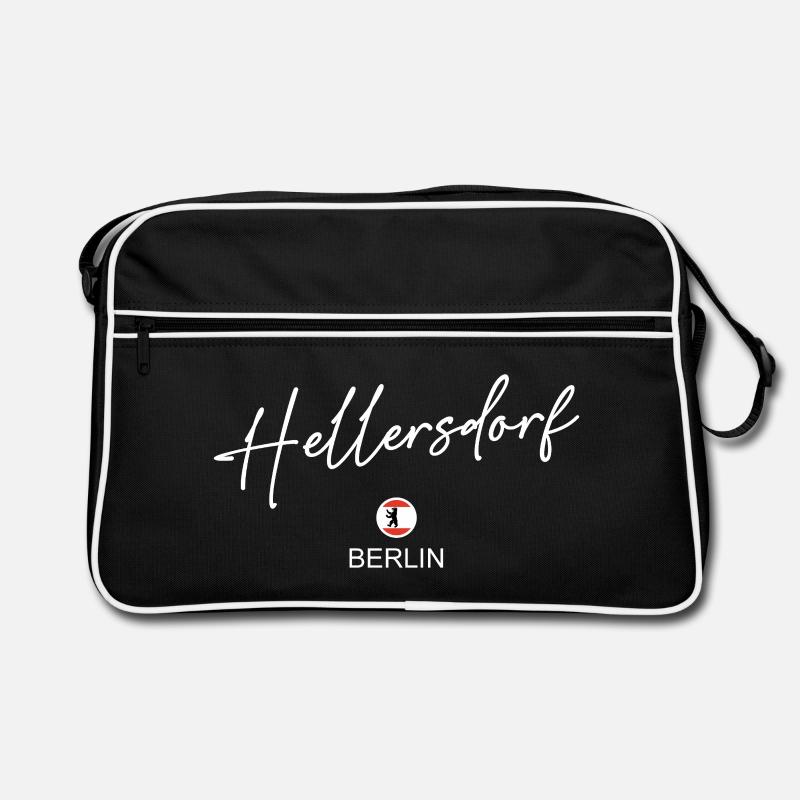 Hellersdorf - Berlin Flag - Berlin Bear - Berli - Retro Bag - black/white