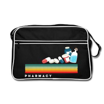 Technicien en pharmacie rétro - Sac Retro - noir/blanc - Devant