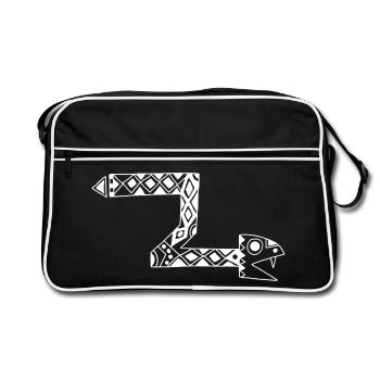 Serpent totem blanc - Sac Retro - noir/blanc - Devant