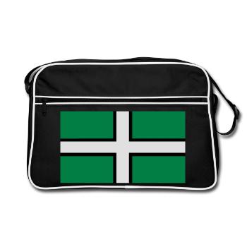 Saint Petroc's Flag - Flag of Devon - Retro Bag - black/white - Front