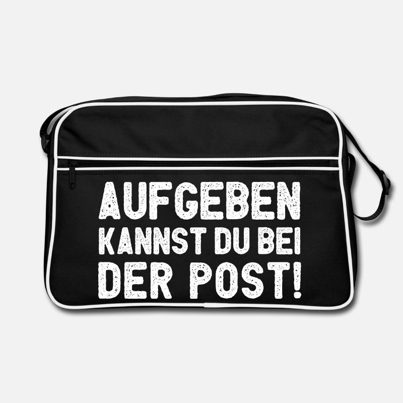 Aufgeben Kannst Du Bei Der Post - Retro Tasche - Schwarz/Weiß