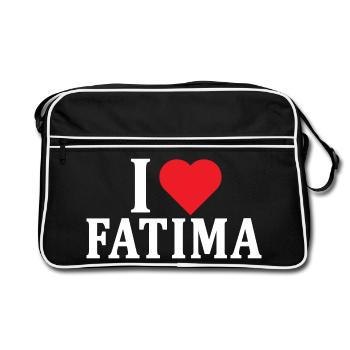 t-shirt I love Fatima t-shirt gift idea - Retro Bag - black/white - Front
