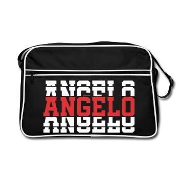 t-shirt Angel T-shirt gift idea stacked text - Retro Bag - black/white - Front