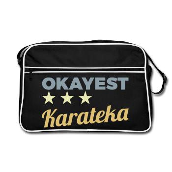 Okayest Karateka - Retro Tasche - Schwarz/Weiß - Vorne