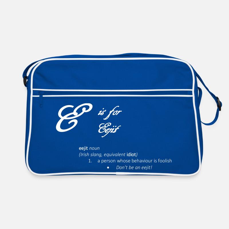 E is for Eejit Funny Dictionary Definition Design Retro Bag