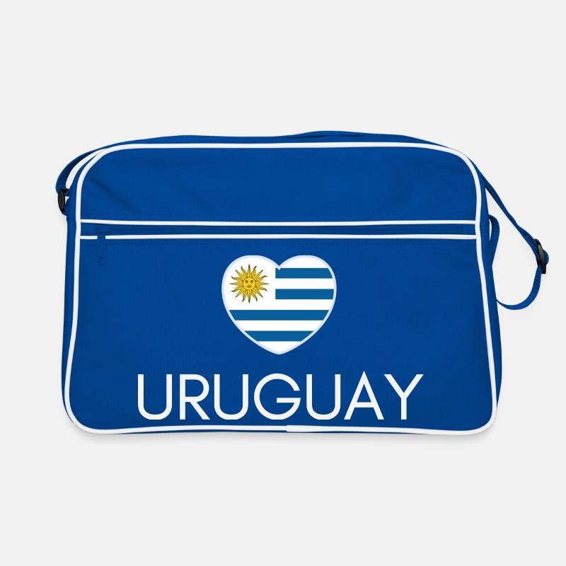 Herz mit uruguayischer Flagge, ich liebe Uruguay Retro Tasche