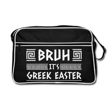 Bruh It's Greek Easter Happy Easter Sunday - Retro Bag - black/white - Front