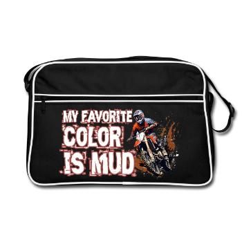 My favorite color is mud - Retro Bag - black/white - Front
