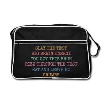 Motivation Examen Slang Gen Z | Humour École Rétro - Sac Retro - noir/blanc - Devant