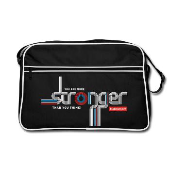 Stronger Than You Think Typography - Retro Bag - black/white - Front