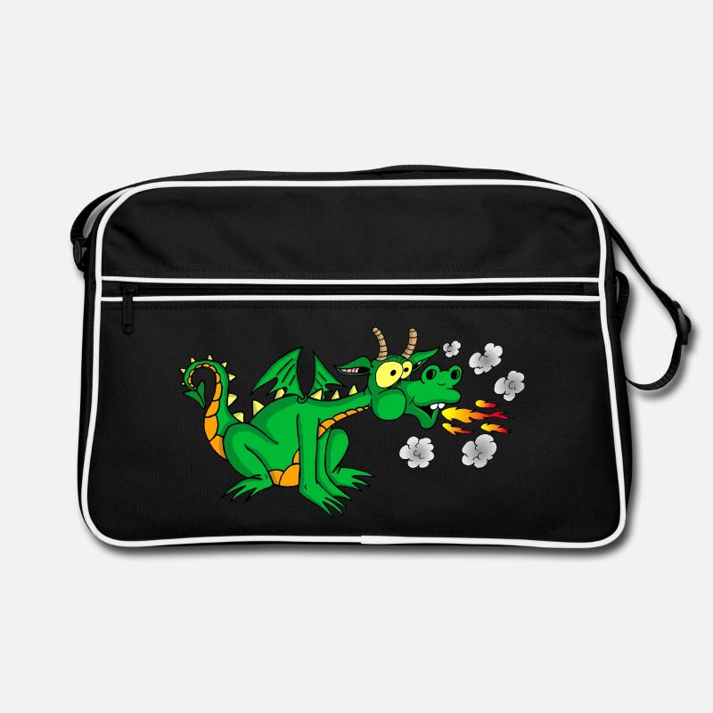 Dragon vert - Sac Retro - noir/blanc