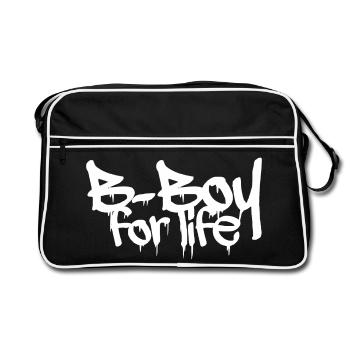 Bboy Lifestyle Graffiti Breakdance Crew Icon - Retro Bag - black/white - Front