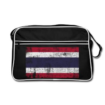 Drapeau Thaïlande Drapeau Grunge Rétro Vintage - Sac Retro - noir/blanc - Devant