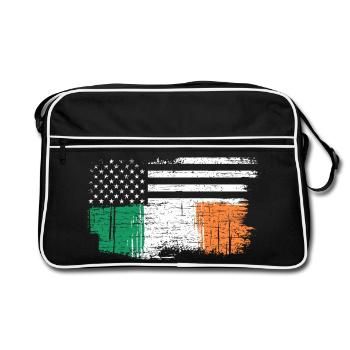 Drapeau irlandais avec étoiles - Sac Retro - noir/blanc - Devant