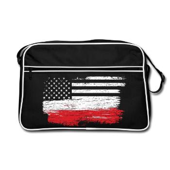Brushed U.S. Flag Art - Retro Bag - black/white - Front