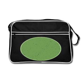 Fond ovale vert sale - Sac Retro - noir/blanc - Devant