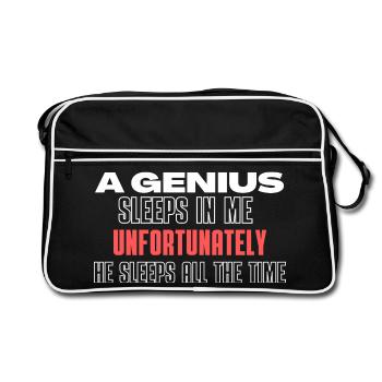 Genius Slumbers Unfortunate All Time - Retro Bag - black/white - Front