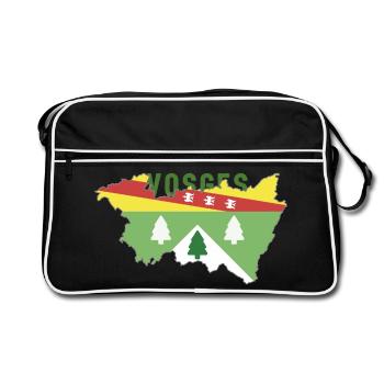 Carte des Vosges et son Blason - Sac Retro - noir/blanc - Devant