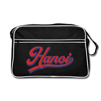 Design rétro des lettrages de Hanoï - Sac Retro - noir/blanc - Devant