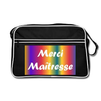 GELIEBTE. VIELEN DANK. DANKE HERRIN - Retro Tasche - Schwarz/Weiß - Vorne