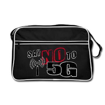 DITES NON À LA 5G - ALLÉGATION - Sac Retro - noir/blanc - Devant